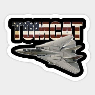 F-14 Tomcat Fighter jet US Airplane Aircraft Plane American America Flag Sticker